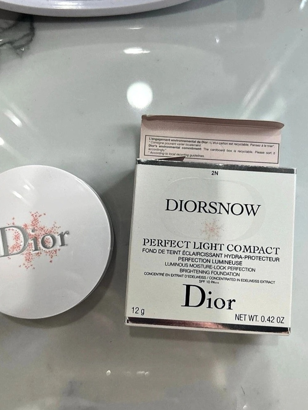 Dior Diorsnow Perfect Light Compact Foundation Beige NWT